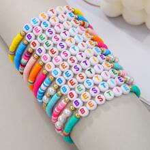 12pcs/Set Boho Heart & Letter Colorful Beaded Bracelets For Women Girls, Festival & Holiday Gift