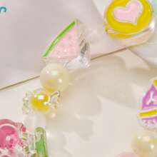 Acrylic Beaded Phone Lanyard DIY Cartoon Colorful Keychain Handle