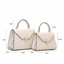 Fashion Simple Lock Buckle Tote Shoulder Slant Cross Women's Bag - Golden Brown - View 6