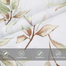 Mercury Textil 夏季和中季床單套件 50% 棉和 50% 滌綸，印花床單套件，帶花朵、幾何設計，3 件套，包括枕頭套 + 床單 + 床笠。觸感柔軟、輕薄且可調整。非常適合增添現代和優雅的氣息✅ 24/48 小時內發貨✅ 快速發貨 - 綠葉 - 查看 4