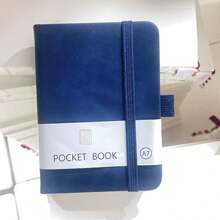 1 pezzo Taccuino portatile minimalista e alla moda formato A7/A6/A5, copertina in vera pelle di pecora morbida, texture fine, pagine interne in carta Dacron spessa, impermeabile e resistente, con design a quadri e porta-penna, taccuino semplice per studenti, blocco note portatile