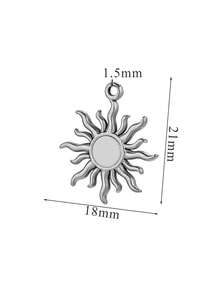 2 件不锈钢微笑太阳阳光心形吊饰，用于珠宝连接器耳环制作用品，用于 DIY 珠宝配件 - 彩色 - 查看 19