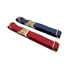 New Soft Velvet Polka Dot Pattern Pet Dog Collar, Adjustable Size Suitable For Large, Medium And Small Dogs, Soft Velvet Material, Durable Zinc Alloy Buckle, Gold Plated, More Sturdy Than Plastic Buckle, Easy To Tighten And Quick Release (Random Color Sent Due To Fabric Batch Difference)