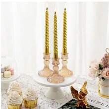 1 Piece/2 Pieces Pole Candle Holder Vintage Creative Glass Candle Holder Wedding Party Potluck Holiday Long Pole Candle Base Decoration Ins Ornament