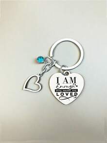 1pc Heart Engraved Keychain, Unique Creative Slogan Bag Accessory Gift For Best Friends, Colleagues, Classmates - Multicolor - View 10