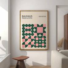 1pc /3PCSWall Arts Posters Optional Frame ModernMid Century Bauhaus Poster Geometric Wall Art Canvas Prints Living Room Bedroom Bright Colourful Artwork For Home Decor ,Wall Art With Frame