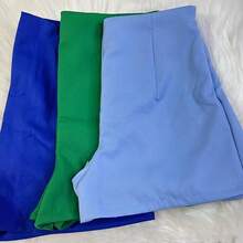Women Shorts - GREEN ROYAL BLUE BABY BLUE - View 2