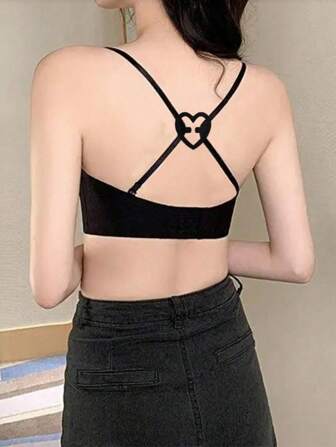 4 pièces Boucle invisible en forme de cœur style coréen pour soutien-gorge à bretelles croisées et soutien-gorge sans bretelles anti-glissement, boucle pour poitrine et attache de sous-vêtements invisible, pour la Saint-Valentin