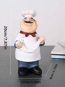 1 pieza Figura decorativa de chef creativa, decoración para restaurante, cocina, cafetería, panadería, escultura de chef, decoración de mesa moderna, adecuado para el hogar, cocina, bar, cafetería, comedor - Multicolor - Ver 5