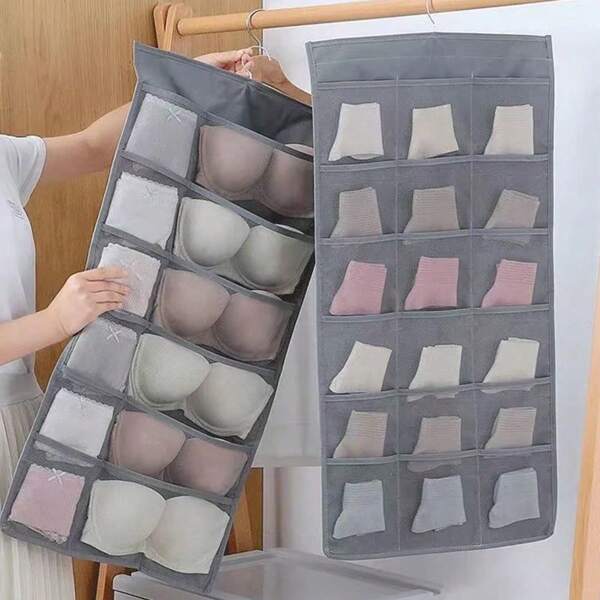 1 pièce Sac de rangement mural pour soutien-gorge, sous-vêtements et chaussettes. Organisateur de placard. Boîte de rangement suspendue pour la décoration de la chambre, la décoration de la maison, la décoration de la pièce, la décoration du festival.