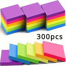 300 Self-Adhesive Sticky Note Set - Bright Neon Color, Suitable For School, Home, And Office Organizations - Multicolor - View 4