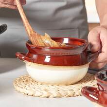 4pcs, 30 Oz Soup Bowls With Handles- Versatile Ceramic French Onion Soup Bowls Set,  Microwaveable, Oven Heated, Lead-Free, Durable, Easy To Clean - Perfect For Kitchen Dinnerware, Soup, Salad, Dessert, Rice, Noodles - Đồng - Xem 7