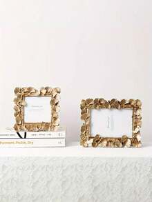 1pc Vintage Gold Resin Photo Frame, European Style Photography Background, Photo Prop, Desktop Decor, Wall Decor, Home Decor And Photo Display Frame - Gold - View 7
