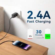 2PCS 66w Fast Charging Data Cable USB To Lightning 1m Wear-Resistant Fast Charging Stable Transmission Data Cable Charging Cable Compatible With IPhone 8-14 Series Smartphones