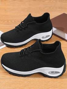 Women's Walking Shoes.WOMEN'S VERSATILITY VENTILATED SOFT-SOLED SPORTSWEAR - Black and White - View 1