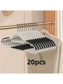 10 件装衣架成人防滑无缝设计肩托适用于衣柜、洗衣房、阳台、浴室晾衣