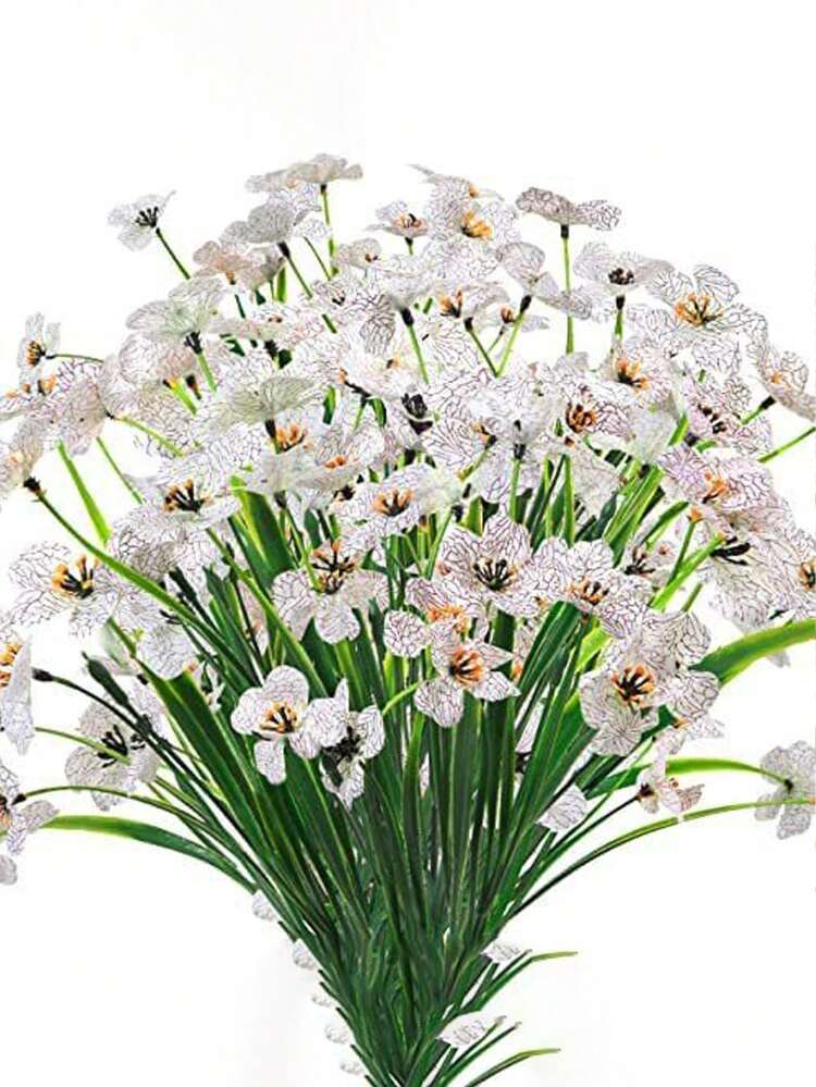 10 flores artificiais, flores artificiais resistentes a raios UV para ambientes externos e internos, plantas de plástico que não desbotam, para pendurar, jardim, varanda, peitoril de janela, decoração de caixas, decoração de Natal, decoração estética de ambiente e decoração de interiores de casa para feriados sazonais - Multicolorido - Ver 17