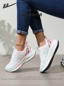 WARRIOR 1 par de zapatillas de running para mujer de la nueva serie Warrior 2025, de corte bajo con cordones delanteros, color rosa, con parte superior resistente al agua, suela suave y ligera, adecuadas para correr al aire libre