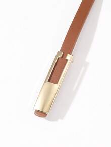 1pc Women's Elegant Skinny Belt, Fashion Accessory For Dress, Skirt, Pants Summer, School Fall, Autumn, Halloween - Camel - View 3
