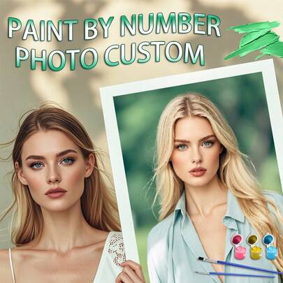 Pintura por números personalizada con foto para adultos, kit de pintura en lienzo DIY con 24 colores, conjunto de pintura al óleo digital sin marco para crear tu propio retrato, suministros de manualidades y artes, regalo pintado a mano