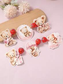 48 piezas Tarjetas de decoración de chupete con diseño de osito rosa, tarjetas de chupete con diseño de oso, nube y luna, decoraciones de mesa para revelación de género, suministros de fiesta de cumpleaños, decoraciones de baby shower, suministros de envoltura de chupete para bodas, decoraciones de fiesta temática, suministros de decoración de mesa de fiesta, decoraciones de oso rosa, regalos de cumpleaños, recuerdos de fiesta