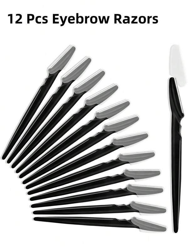 1/5/12/40 PCS Male And Female Face Razors, Multi-Purpose Eyebrow Razors, Facial Shaving Tools, Eyebrow Trimmers With Silicon Protective Caps, Easy And Safe Razors