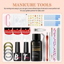 Coscelia 32Pcs Gel Nail Polish Kit With UV Light 6Pcs Gel Nail Polish Set With 3 Colors Poly Nail Gel Kit Nail Art Decoration Stickers Silp Solution Manicure Kit For Beginners DIY Home Salon - Classic Seasons - 查看 7