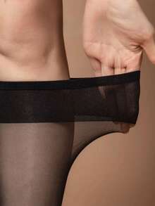 5 Paar Damen Schwarz Halbtransparente Kniestrümpfe, modisch & vielseitig für den Alltag, kuschelige Socken