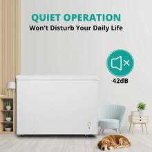 Smad 10 Cubic Foot Large Cryogenic Freezer With Lock And 1 Detachable Basket, 4 Wheels, 7-Speed Adjustable Thermostat, Low Noise, Garage For Home And Kitchen Use, White - US B Type Plug(110-127V) - View 8