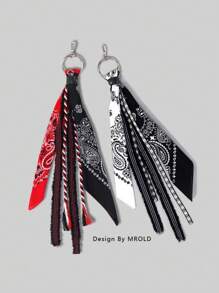 1 pieza Cadena tipo cintura con estampado de flor de anacardo estilo Hip-Hop, accesorio de decoración de cadena para pantalones de moda callejera, regalo del Día del Padre para hombres y estudiantes