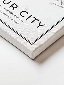 1pc Modem Style Personalized City Country Coordinates Map Gift Canvas Poster Wall Art, Custom Cover Poster For Home Decor, Canvas For Living Room Bedroom Kitchen Game Room Home Decor,  Perfect Gift And Decoration, Frameless / Inner Frame Gift - 彩色 - 查看 7