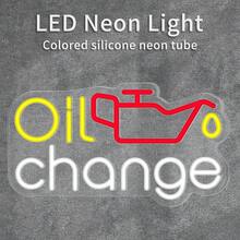 Oil Change Neon Sign Garage Neon Sign Car Garage LED Sign Car Repair Wall Decoration Neon Sign Dimmable Neon Sign Repair Shop Car Garage Workshop Garage Gift - Lemon Yellow + Red + White - View 10