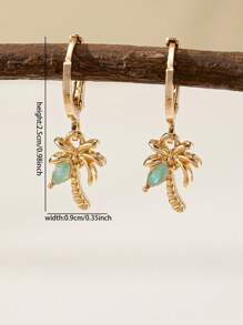 1 Paar Sommer Kokospalmen Ohrringe, tropische Palmen Ohrringe / Urlaubs-Stil Schmuck für Frauen