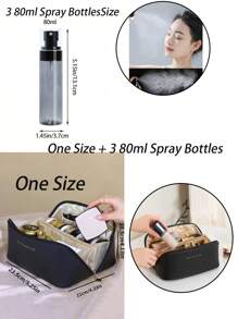1pc Portable Makeup Storage Bag, Modern Letter Graphic Makeup Storage Bag For Home,Boho Vibes,For Holiday Beach, Bathroom Collection, Bedroom Collection, Large Capacity