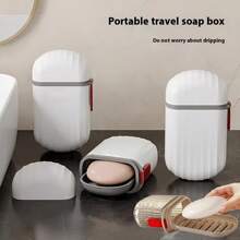 1 pieza Portajabón de viaje antideslizante y resistente al agua, apto para ducha, bañera y baño