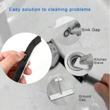 Hard Bristle Groove Brush Cleaning Brush, Multifunctional, Suitable For Kitchen, Bathroom, Bedroom, Living Room, No Need For Power, Durable Dust Removal Tool, Suitable For Tiles And Windows.Bathroom Decor Summer Back To School