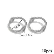 10pcs304 Stainless Steel Simple Double Holes Twist Ring Link Ring Beading Can Wear Beads Pendant DIY Bracelet Necklace Jewelry Making Supplies