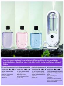 Advanced Aromatherapy Diffuser, USB Household Automatic Aromatherapy Humidifier, Hotel Spray Aromatherapy Machine, Toilet Deodorization And Fragrance Expander, Electric Air Purifier, Rechargeable, With Color Atmosphere Lights, Suitable For Bedroom, Living Room, Desk, Large Room, Pet Room, Hotel, Car, With 5 Working Modes And 6 Kinds Of Aromatic Essential Oils To Choose From