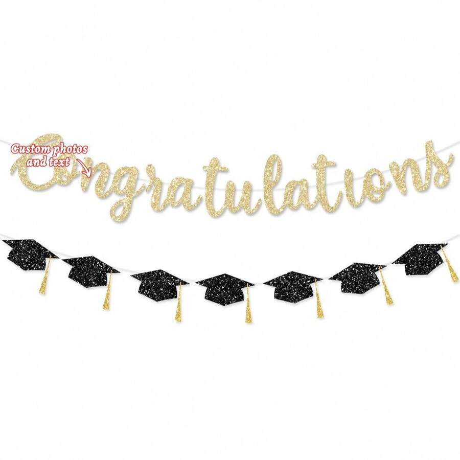 7/14/21PCS Customizable Room Decor, Graduation Decorations, Personalized Gifts, Custom Flags For Bedroom, Custom Graduation Banner, Graduation Gift, Room Decoration Ideas, Custom Banner, Custom Flags For Graduation Party - Multicolor - View 1