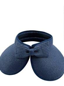 Faltbarer Sommerhut aus Stroh, leerer Oberteil, tragbarer Sonnenhut für Outdoor, großer Rand, Strandhut