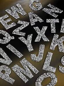 26pcs Sparkling Rhinestone Letter Appliques, Heat Transfer Stickers For Garments, Hats, Jeans, Crafts, New Design, Hot Melt Glue, Iron-On Patches, Embroidery Motifs, DIY Transfers - A Set Of 26 Letters - View 2