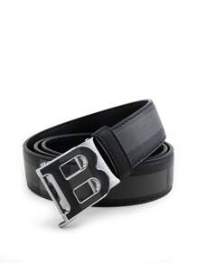 beaytar 1pc Men's Spring/Summer Belt, B Letter Buckle Waistband, Classic Versatile Middle-Aged Gentleman Casual Outfit Accessory Belt, Daily Wear With Jeans
