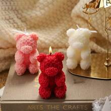1 Creative Rose Bear Scented Candle, Romantic Home Decoration Perfume Decoration, High-End Birthday Gift Commemorating Halloween, Ghost, Autumn, Holiday, Holiday Christmas, Party