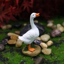 6pcs/Set Resin Duck Mom & Duckling Figurines For Mini Landscape Decoration