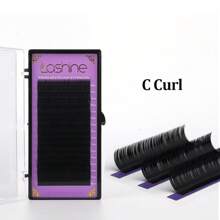 Lashine 16 Rows L Curl Series Individual False Eyelashes Extensions C D L LC LD LU Curl 0.05mm 0.07mm Thickness 8-15mm Mixed Lengths Faux Mink Classic Lash Soft And Natural