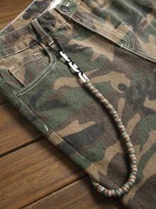 Men's Camouflage Drawstring Decor Jeans - Multicolor - View 7