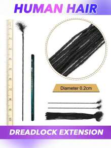 Extensión de cabello trenzado de cabello humano virgen brasileño Dreadlocks de 0,2 de ancho, extensión de cabello tipo dreadlock, 10 hebras de extensiones de cabello humano tipo dreadlock, extensión de cabello humano tipo dreadlock hecha a mano para hombres, mujeres y niños que pueden rizarse y teñirse, 8 - 18 pulgadas, 1B30