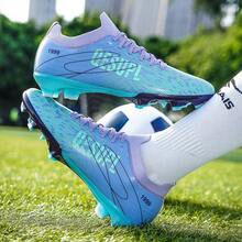 情侣足球鞋时尚闪光青年足球鞋，防滑，低帮，耐用无缝面料训练鞋，草地运动鞋