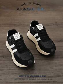 أحذية رياضية كاجوال جديدة ذات أسطح سميكة التنفس، أحذية نسائية موضة صيف/خريف 2025 بنعل منصة مفتول للطلاب