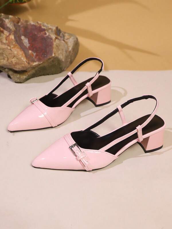 Damskie sandały na obcasie typu "kaczuszek" ze szpiczastym noskiem, eleganckie bordowe wysokie obcasy